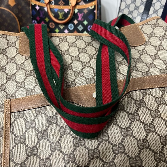 Vintage Gucci | Sherry Web Shoulder Tote - Picture 7 of 9